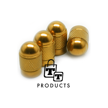 TT-products ventieldoppen Gold Bullets aluminium 4 stuks goud