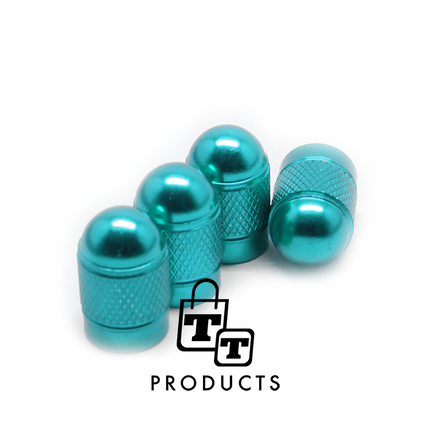 TT-products ventieldoppen Light Blue Bullets aluminium 4 stuks lichtblauw