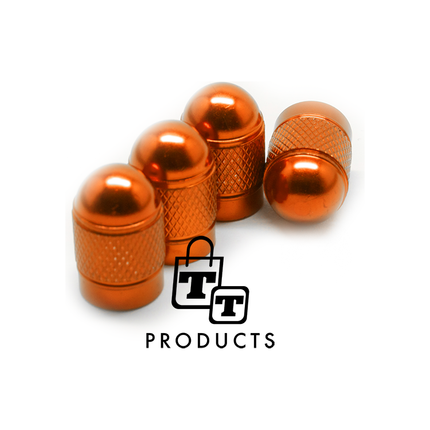 TT-products ventieldoppen Orange Bullets aluminium 4 stuks oranje