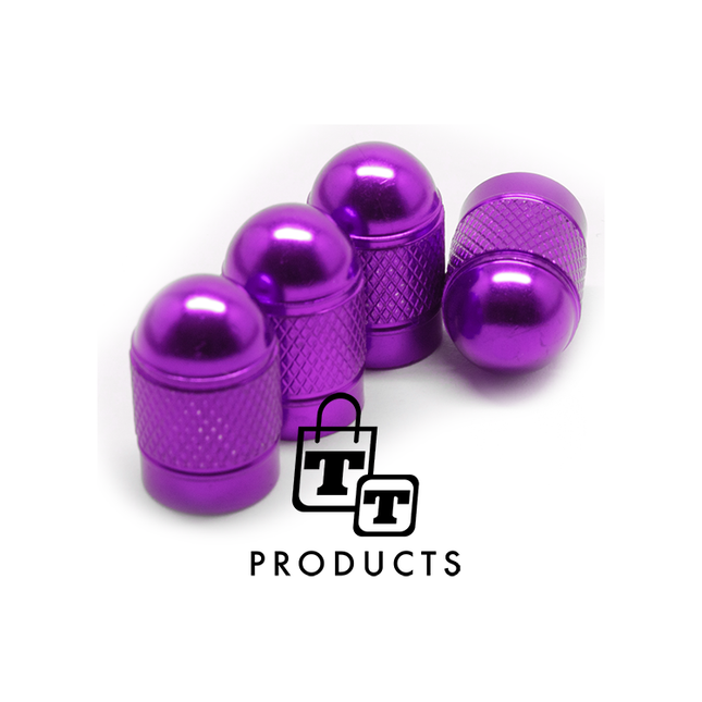 TT-products ventieldoppen Purple Bullets aluminium 4 stuks paars