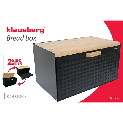 Klausberg KB-7425 dubbelzijdige broodtrommel zwart mat