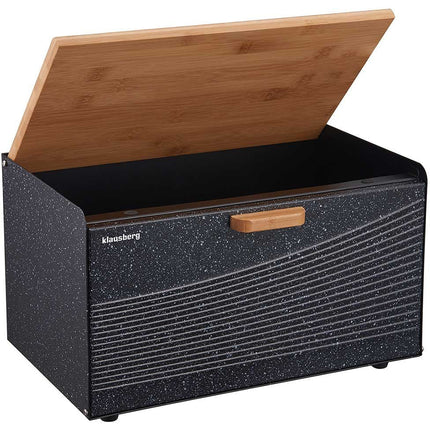Klausberg KB-7464 dubbele broodtrommel antraciet hout