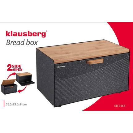 Klausberg KB-7464 dubbele broodtrommel antraciet hout