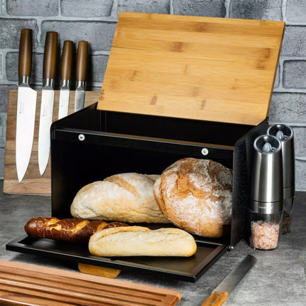 Klausberg KB-7464 dubbele broodtrommel antraciet hout