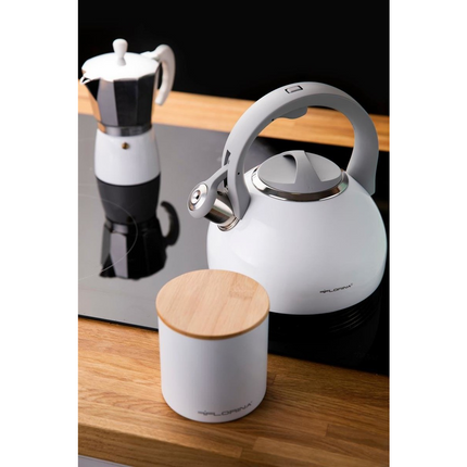 Florina Madio Premium Line fluitketel RVS wit / grijs 2.5 Liter - ook geschikt voor inductie