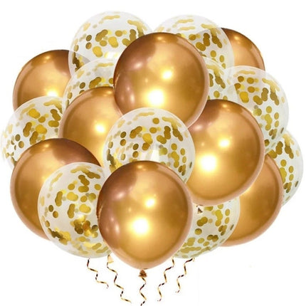 VSE luxe confetti ballonnen 20 stuks metallic goud
