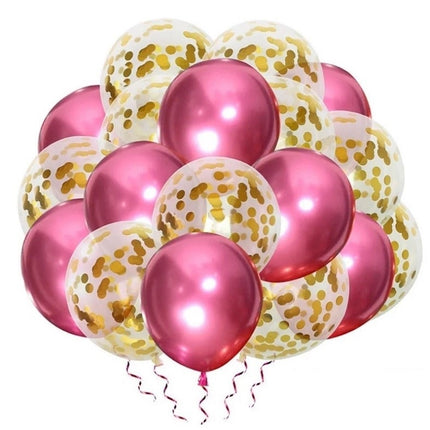 VSE luxe confetti ballonnen 20 stuks metallic roze