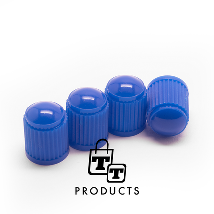TT-products ventieldoppen kunststof blauw 4 stuks