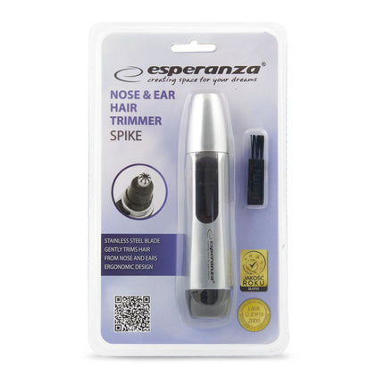 Esperanza ''Spike'' ergonomische neus, oor en haar trimmer zilver