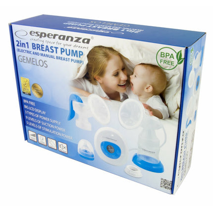 Esperanza ''Gemelos'' 2 in 1 kolfapparaat borstvoeding handmatig en elektrisch