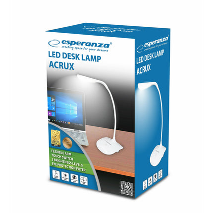 Esperanza ''Acrux'' Compacte bureaulamp met flexibele arm wit