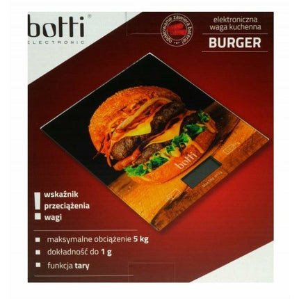 Botti Electronics Burger precisie keuken weegschaal met tarra functie 1 tot 5000 gram