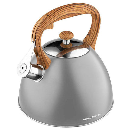 Florina Frank fluitketel RVS taupe / bruin 2.5 Liter - ook geschikt voor inductie