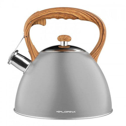 Florina Frank fluitketel RVS taupe / bruin 2.5 Liter - ook geschikt voor inductie