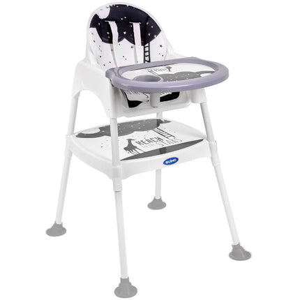 Guimo 3 in 1 voedingsstoel / kinderstoel met 5-punts gordel stars zwart