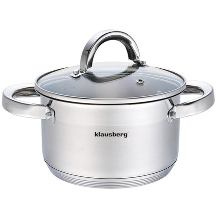Klausberg 7127 kookpan met deksel en maatverdeling 7L 26cm