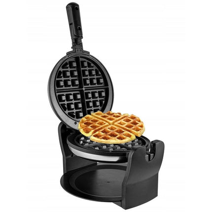 Botti Lily roterende wafelijzer rond 1100W zwart / zilver
