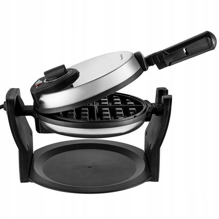 Botti Lily roterende wafelijzer rond 1100W zwart / zilver