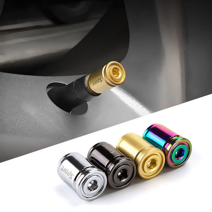TT-products ventieldoppen Sport Anti-theft Chrome antidiefstal 4 stuks zilver