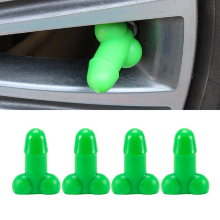 Tirecockz ventieldoppen cover penis / piemel siliconen 4 stuks groen