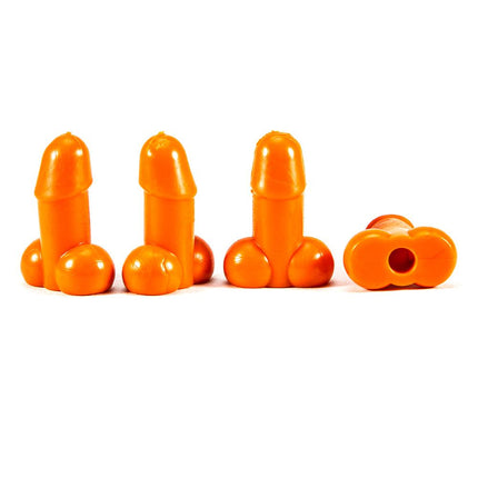 Tirecockz ventieldoppen cover penis / piemel siliconen 4 stuks oranje