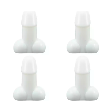 Tirecockz ventieldoppen cover penis / piemel siliconen 4 stuks wit