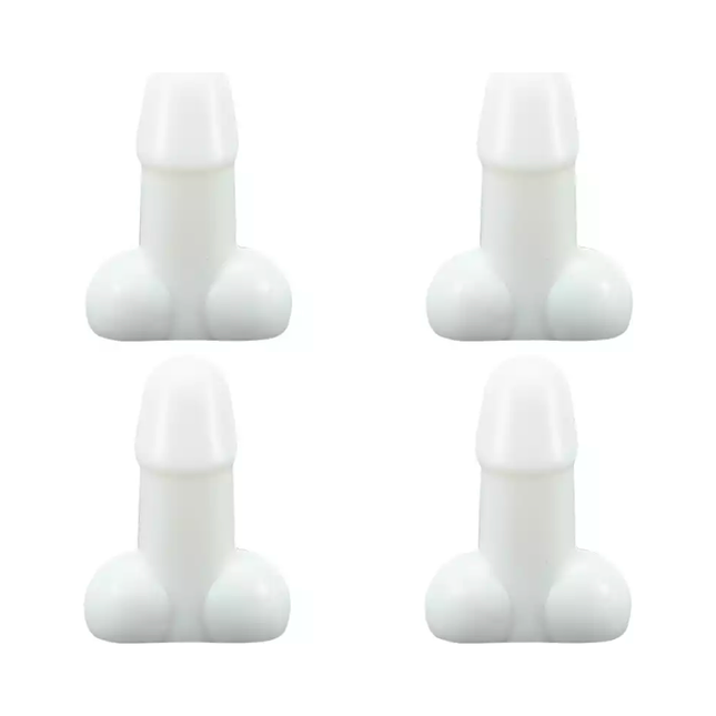 Tirecockz ventieldoppen cover penis / piemel siliconen 4 stuks wit