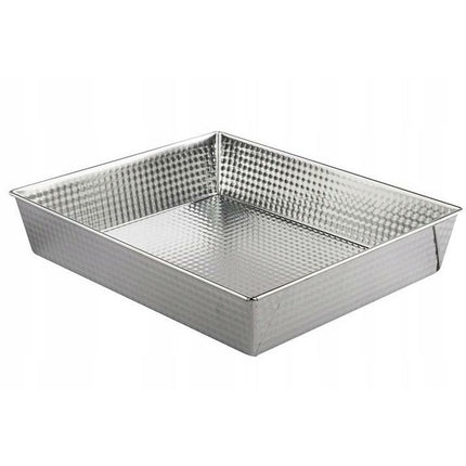 Inmet rechthoekige cake bakvorm 30 x 25 x 6 cm zilver