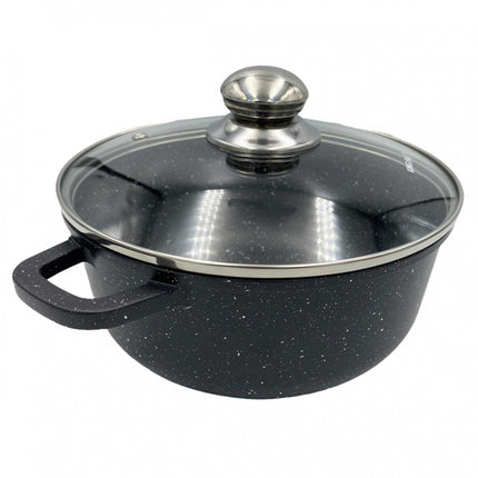 Kinghoff KH-1595 braadpan met marmeren coating 24 cm 4.5 liter zwart