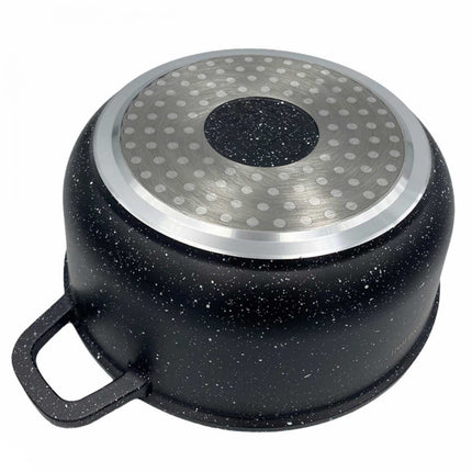 Kinghoff KH-1595 braadpan met marmeren coating 24 cm 4.5 liter zwart