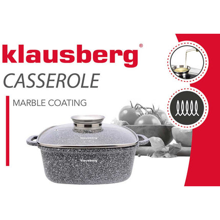 Klausberg 7528 braadpan of kookpan 20 cm 2,8 L met marmeren coating en aroma dop