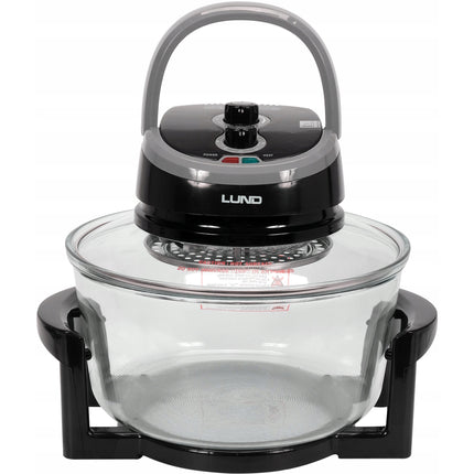 LUND Professional halogeen oven heteluchtoven met air fryer ring 12 + 5L 1400W zwart / grijs