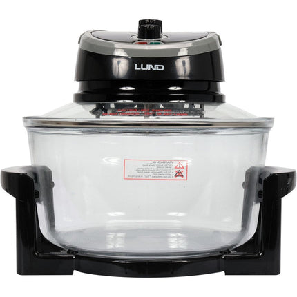 LUND Professional halogeen oven heteluchtoven met air fryer ring 12 + 5L 1400W zwart / grijs