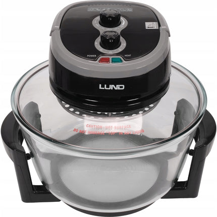 LUND Professional halogeen oven heteluchtoven met air fryer ring 12 + 5L 1400W zwart / grijs