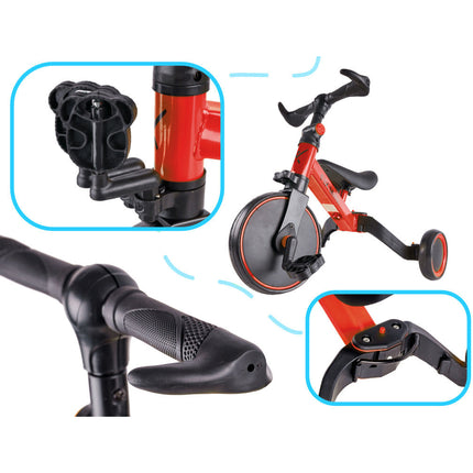 Fix Mini 3 in 1 driewieler trike met pedalen tot 30kg van 1,5 - 4 jaar oud rood / zwart