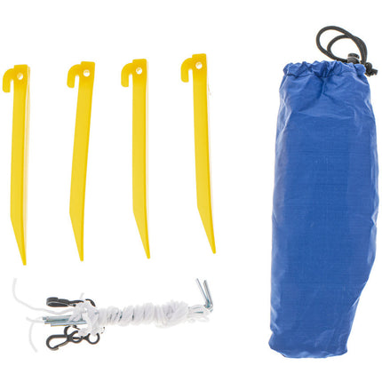 Strand of tuinparasol kantelbaar en inklapbaar in handige meeneemtas 200 cm blauw