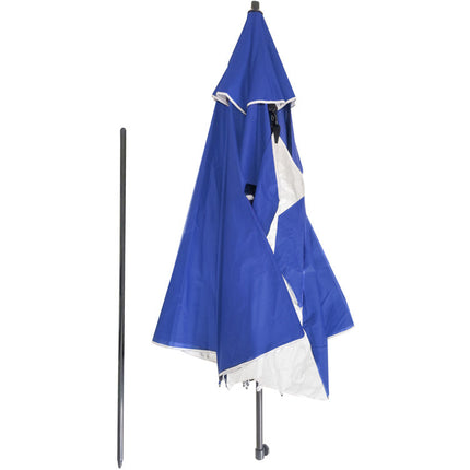 Strand of tuinparasol kantelbaar en inklapbaar in handige meeneemtas 200 cm blauw