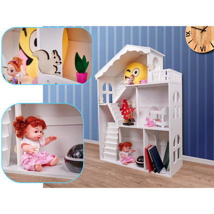 Lulilo Calla 2 in 1 Poppenhuis en boekenkast / opbergkast MDF 116cm duurzaam hout