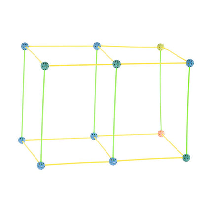 Geometrische constructie XXL set 480 delig - Bouwrietjes in opbergbox - Maak je eigen bouwwerken