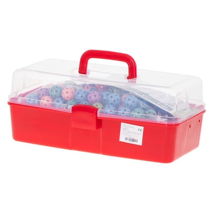 Geometrische constructie XXL set 480 delig - Bouwrietjes in opbergbox - Maak je eigen bouwwerken