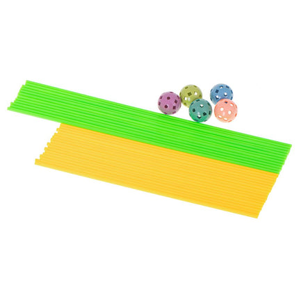 Geometrische constructie XXL set 480 delig - Bouwrietjes in opbergbox - Maak je eigen bouwwerken