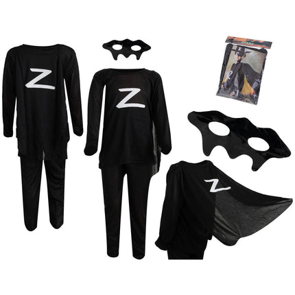 Zorro kostuum voor kinderen maat M 110 - 120cm - verkleedkleding - carnavalskleding
