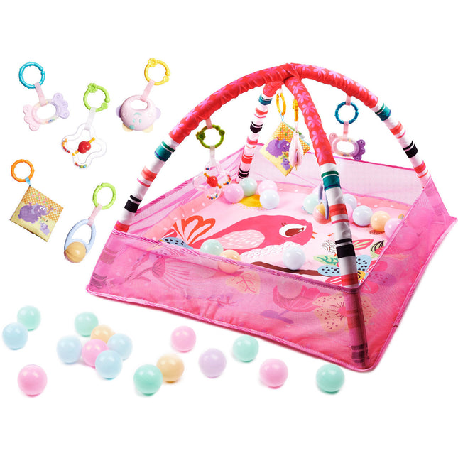 Ikonka Opvouwbare Activity Center Speelmat met 18 Ballen voor Baby's Roze