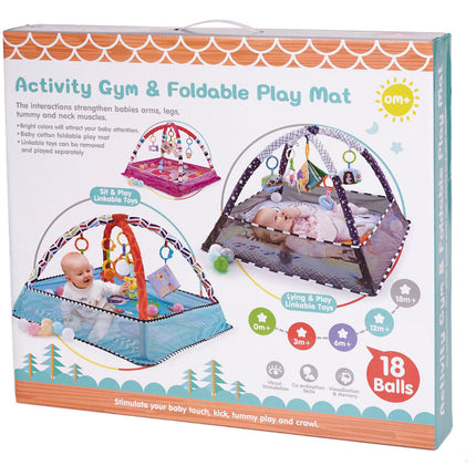 Ikonka Opvouwbare Activity Center Speelmat met 18 Ballen voor Baby's