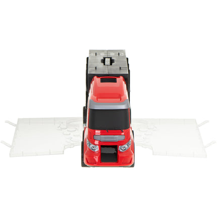 20 delige Brandweer truck vrachtwagen met auto opberger en launcher 57cm rood