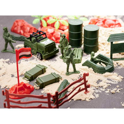 XXL Leger speelset 307 stuks incl tanks, auto's en geweren - Soldaten speelgoed - Soldaat set