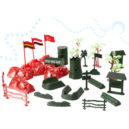 XXL Leger speelset 307 stuks incl tanks, auto's en geweren - Soldaten speelgoed - Soldaat set