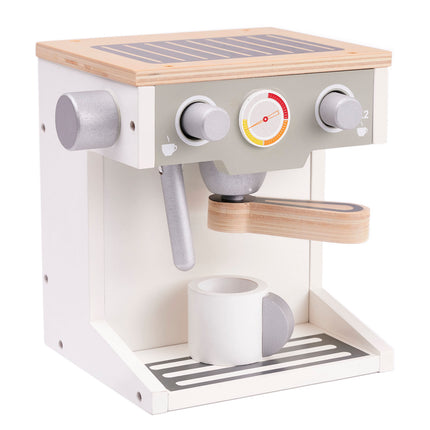 Houten speelgoed espressomachine/ koffiemachine 17.7 x 16.5 x 14.5 cm