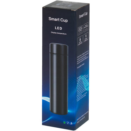 Thermosbeker en thermosfles met LED graden display en thee / koffie zeef 500 ml goud