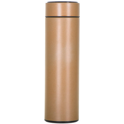 Thermosbeker en thermosfles met LED graden display en thee / koffie zeef 500 ml goud
